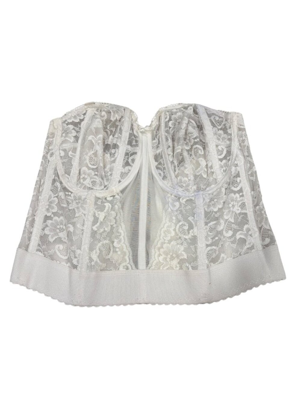 Goddess Longline Lace Bustier White 38DD Bridal Corset Style GD0689